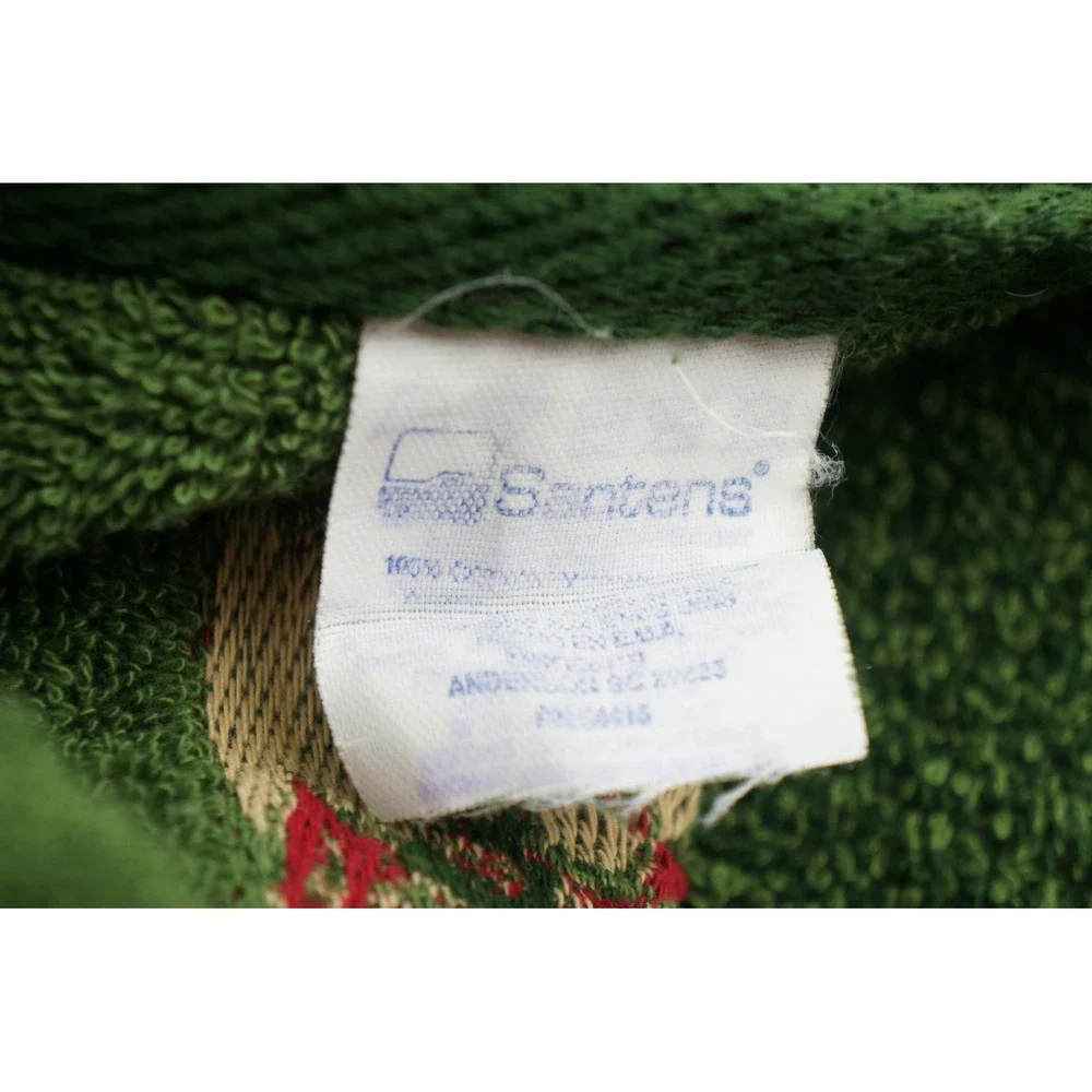 Santens Towel Set 4 Piece Green Holly Bow Pine Christmas Holiday Cotton EUC